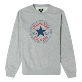 Go-To Chuck Taylor All Star Patch Standard-Fit Fleece-Sweatshirt (asiatische Größen) „Grau“ Go-To Chuck Taylor All Star Patch Standard-Fit Fleece-Sweatshirt (asiatische Größen) „Grau“