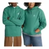 Go-To Fleece-Hoodie mit gesticktem Stern-Chevron-Muster, Standard-Passform, asiatische Größen „Grün“