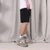 Go-To Fleece-Shorts mit Stern-Chevron-Stickerei, Standard-Passform, asiatische Größen „Schwarz“