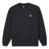 Go-To Sweatshirt mit Sternstickerei und Chevron-Muster, gebürstetes Fleece, Rundhalsausschnitt, asiatische Größen „Schwarz“