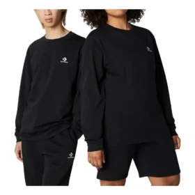 Go-To T-Shirt mit Stern-Chevron-Stickerei, Standard-Passform, asiatische Größen „Schwarz“