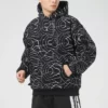 Herren Converse Athleisure Freizeit Sport Splash Ink Print Kapuzenpullover mit Fleecefutter, durchgedruckt
