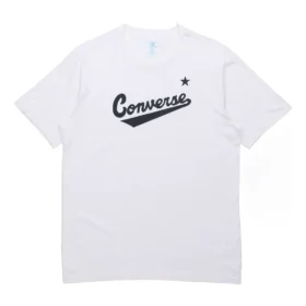 Herren Converse Classic Alphabet Pattern Kurzarm-Shirt Weiß Herren Converse Classic Alphabet Pattern Kurzarm-Shirt Weiß