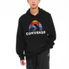 Herren Converse Planet Set Po Athleisure Casual Sport Print Strick Schwarz