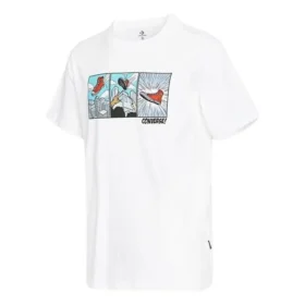 Herren-Converse-T-Shirt, einfarbig, Brustmuster, Rundhalsausschnitt, kurze Ärmel, weiß Herren-Converse-T-Shirt, einfarbig, Brustmuster, Rundhalsausschnitt, kurze Ärmel, weiß