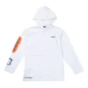 Herren Converse x Rokit Crossover Back Large Printing Logo Kapuzen-Langarmshirt Weiß