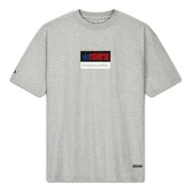 Herren Converse x Thisisneverthat Crossover Logo-Print Sport-T-Shirt mit Rundhalsausschnitt und kurzen Ärmeln, hellgrau Herren Converse x Thisisneverthat Crossover Logo-Print Sport-T-Shirt mit Rundhalsausschnitt und kurzen Ärmeln, hellgrau