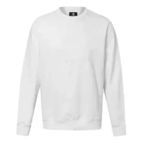 Herren-Pullover mit Rundhalsausschnitt und Converse-Logo-Aufdruck, Weiß Herren-Pullover mit Rundhalsausschnitt und Converse-Logo-Aufdruck, Weiß