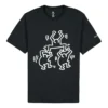 Herren-T-Shirt Converse x Keith Haring Crossover Cartoon-Muster Rundhalsausschnitt Kurzarm Schwarz