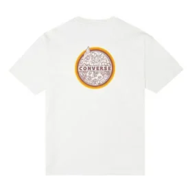 Herren-T-Shirt mit Converse-Logo-Aufdruck, Rundhalsausschnitt, kurze Ärmel, weiß Herren-T-Shirt mit Converse-Logo-Aufdruck, Rundhalsausschnitt, kurze Ärmel, weiß