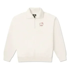 Herz-Reißverschluss-Pullover asiatische Größen „Weiß“ Herz-Reißverschluss-Pullover asiatische Größen „Weiß“