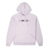 Hoodie aus Strick mit kontrastfarbener Alphabet-Stickerei, lila