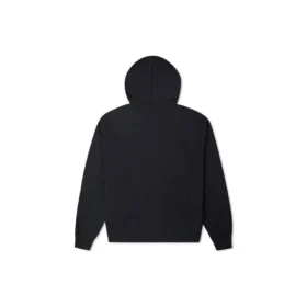 Hoodie aus Strick mit kontrastfarbener Alphabet-Stickerei, schwarz