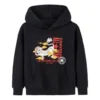 Hoodie mit Cartoon-Buchstaben-Print, asiatische Größen, „Schwarz Weiß Rot“