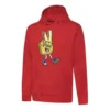 Kapuzen-Sweatshirt mit Kordelzug und Finger-Letter-Print, rot