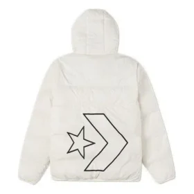 Klassische lässige warme Daunenjacke mit Kapuze, asiatische Größen „Weiß“