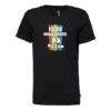 Klassisches Basic-Shirt mit schmaler Passform und Aufdruck, kurzärmelig, schwarz
