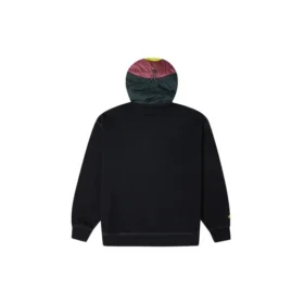 Kontrastfarbene Nähte Reißverschluss Kapuzenjacke Paar-Style Schwarz
