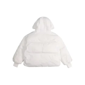 Kurze Daunen-Puffer-Jacke mit Kapuze, asiatische Größen, „Weiß“