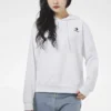 Langarm-Kapuzenpullover mit kleinem Logo, weiß