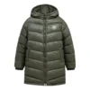 Lange Daunenjacke in asiatischen Größen „Olive Green“