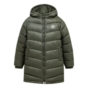 Lange Daunenjacke in asiatischen Größen „Olive Green“