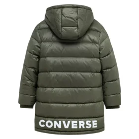 Lange Daunenjacke in asiatischen Größen „Olive Green“