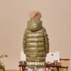 Lange Daunenjacke in asiatischen Größen „Olive Green“