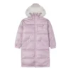 Lange Daunenjacke in asiatischen Größen „Pink“