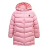 Lange Daunenjacke in asiatischen Größen „Pink Black“