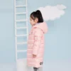 Lange Daunenjacke in asiatischen Größen „Pink Black“