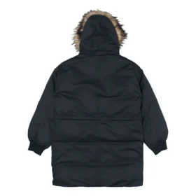 Lange Daunenjacke in asiatischen Größen „Schwarz“