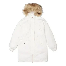 Langer Daunenparka in asiatischen Größen „Weiß“
