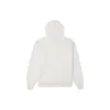 Locker sitzender Fleece-Hoodie mit gesticktem Logo, Weiß