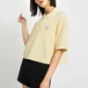 Logo Colorblock Short Cremefarbenes Polohemd