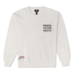 Logo-Sweatshirt mit Rundhalsausschnitt, asiatische Größen „Weiß“