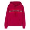 Love the Progress Print Hoodie – asiatische Größen „Rot“