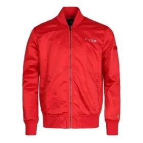 Lässige Sport-Baseballjacke mit Stehkragen, asiatische Größen, „Rot“