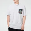 Lässiges Kurzarm-T-Shirt mit Tasche für Herren, Weiß