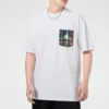 Lässiges Kurzarm-T-Shirt mit Tasche für Herren, Weiß