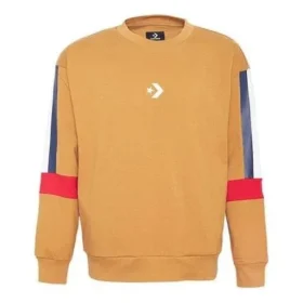 LW Sweatshirt mit Kontrast-Einsätzen – asiatische Größen „Braun“
