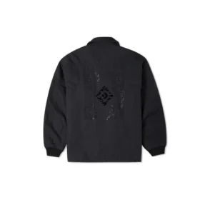 Neujahrsserie Logo-Print-Jacke mit Revers, Dunkel-Schwarz