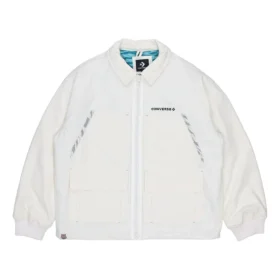Neujahrsserie Logo-Print Revers-Jacke Cremeweiß