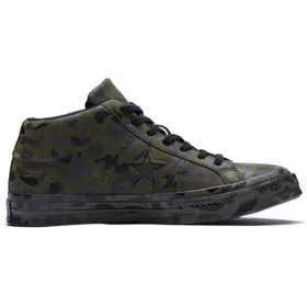 One Star Retro Mid Tops Skateboard-Schuhe Unisex Camouflage-Grün