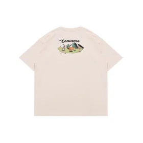 Outdoor Graphic Tee asiatische Größen „Beige“
