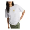 Oversized Crew-T-Shirt mit Blumenprint, asiatische Größen „Weiß“