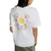 Oversized Crew-T-Shirt mit Blumenprint, asiatische Größen „Weiß“