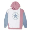 Oversized Pullover-Hoodie mit Farbblöcken – asiatische Größen „Pink Aura“