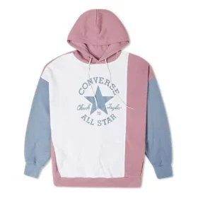 Oversized Pullover-Hoodie mit Farbblöcken – asiatische Größen „Pink Aura“