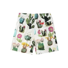 Plant Print Resort Short Asia-Größen „Desert Sand Cactus Multi“